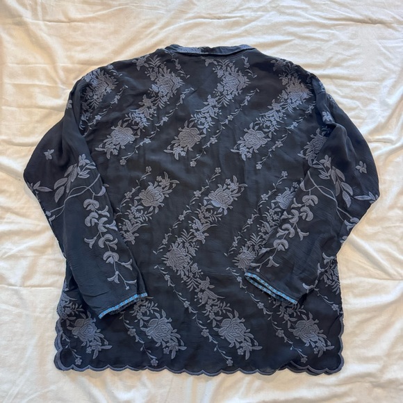 JOHNNY WAS Embroidered Shirt size Xs - Picture 6 of 7